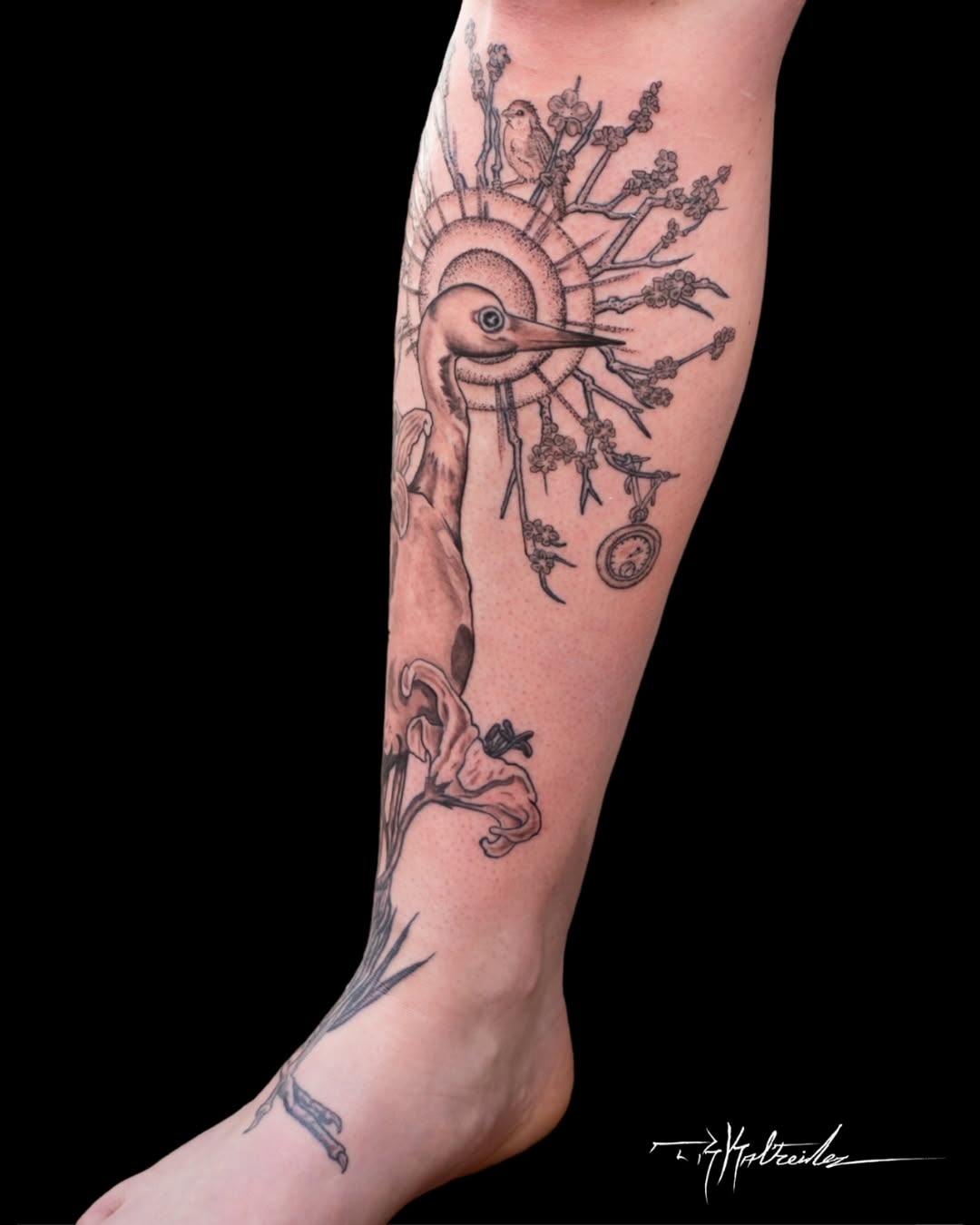 Tattoo by @trkaltreider — black_and_grey, illustrative