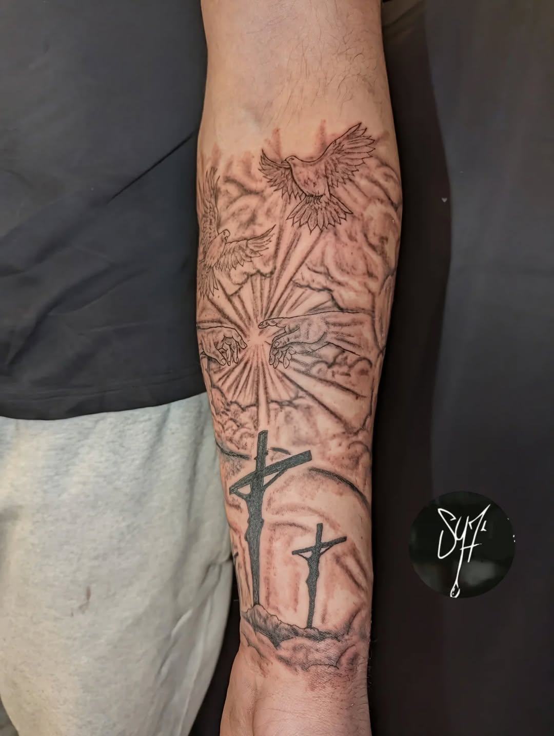 Tattoo by @sy7.tattoos — black_and_grey, realism