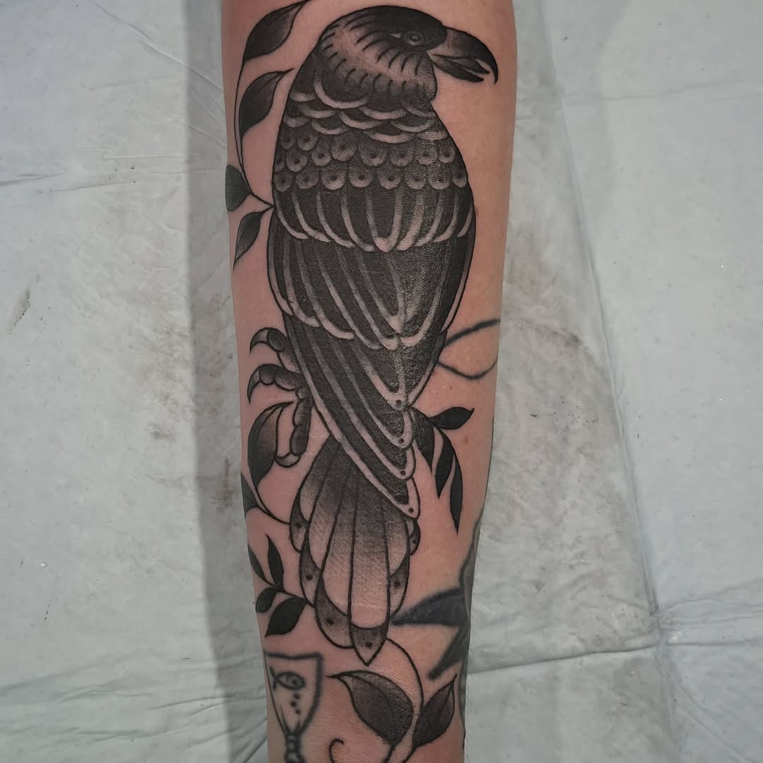 Tattoo by @birdshizzel — american_traditional, black_and_grey