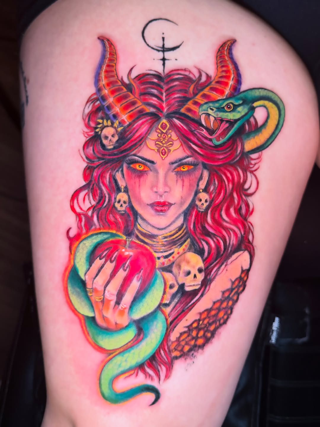 Tattoo by @pisces.moonchild.tattoos โ neo_traditional, dark_realism
