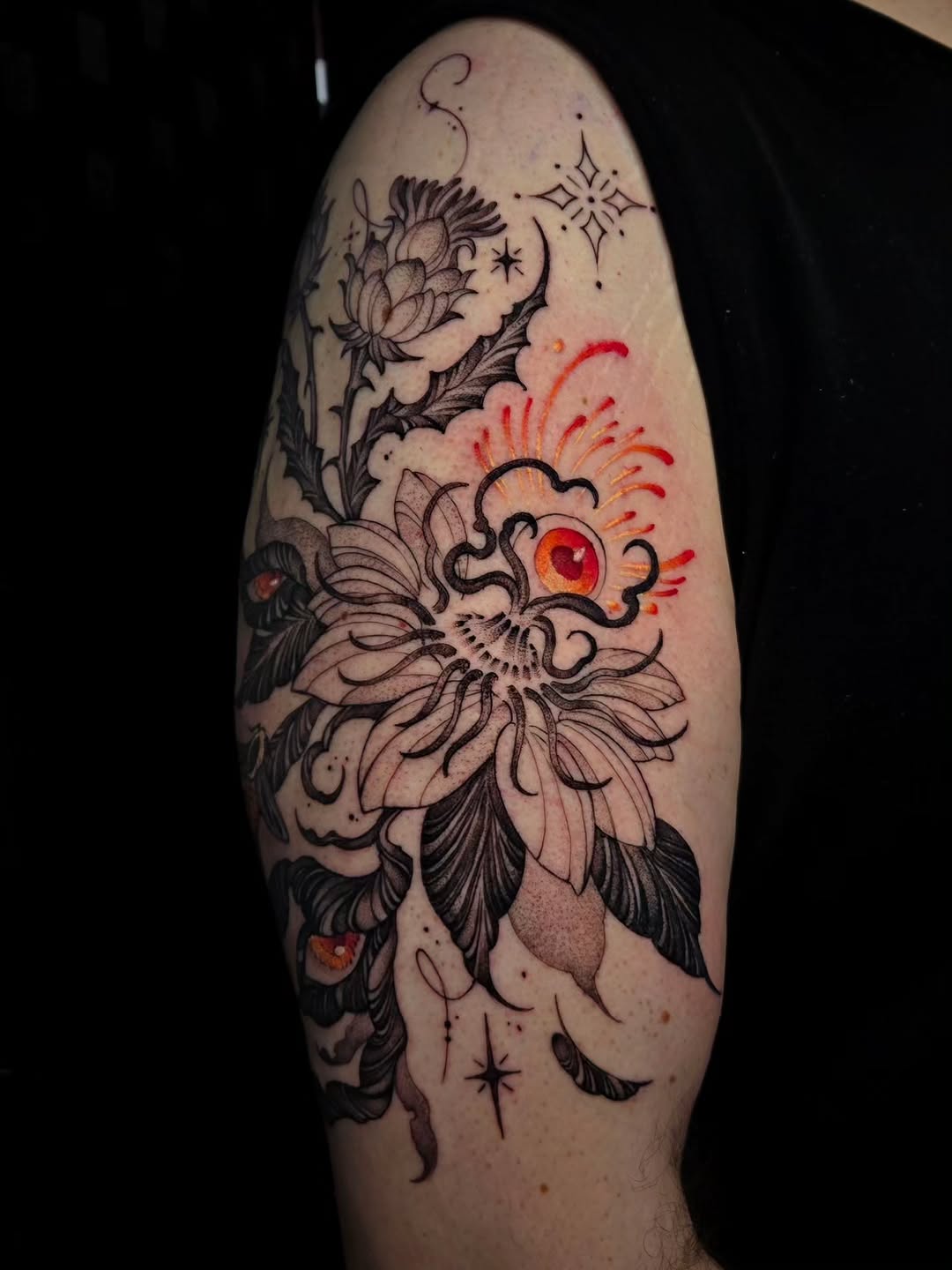 Tattoo by @glasswingtattoo โ black_and_grey, illustrative