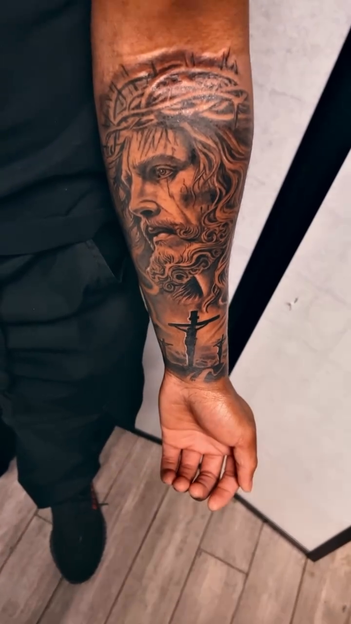 Tattoo by @mk.tattin — realism, black_and_grey