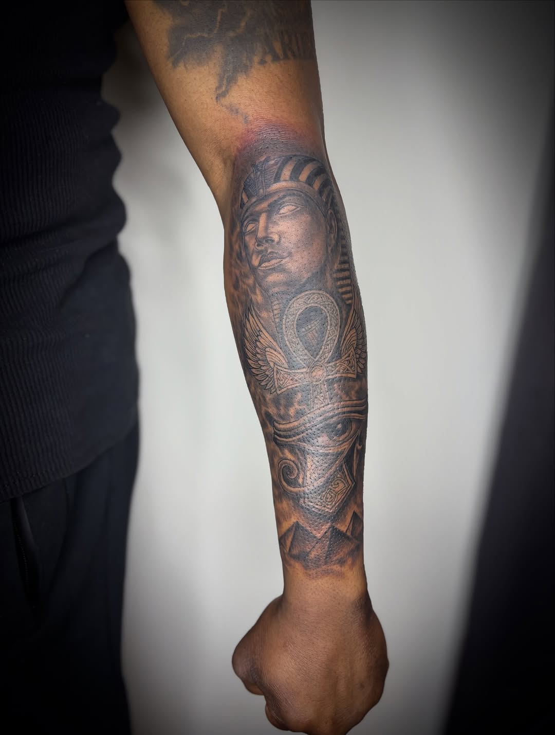Tattoo by @zhentats2 β realism, black_and_grey