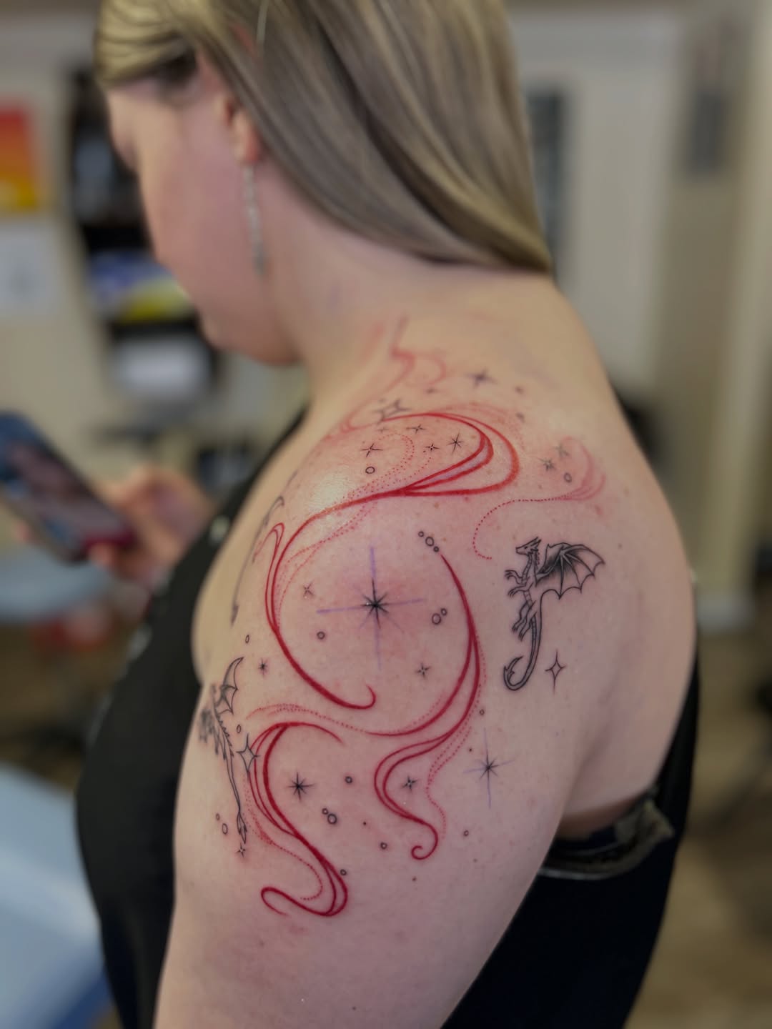 Tattoo by @hawkins.mirrandaa — fine_line, dotwork