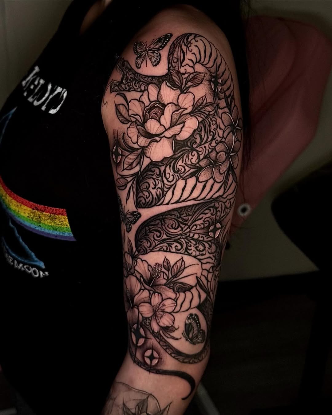 Tattoo by @noble.tattoos — black_and_grey, ornamental