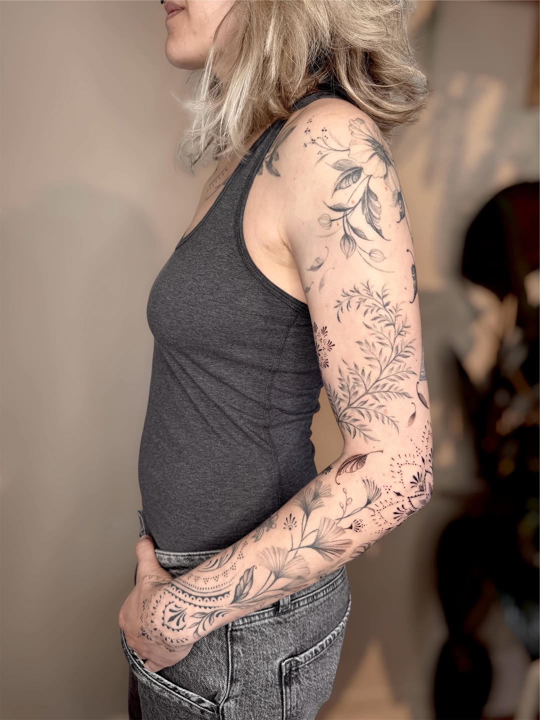 Tattoo by @slaubcreation — fine_line, black_and_grey