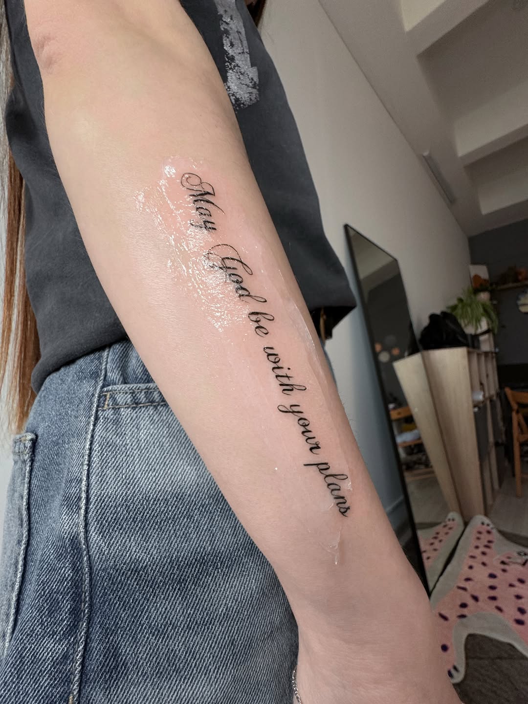Tattoo by @romanova.skinart — lettering_script, fine_line