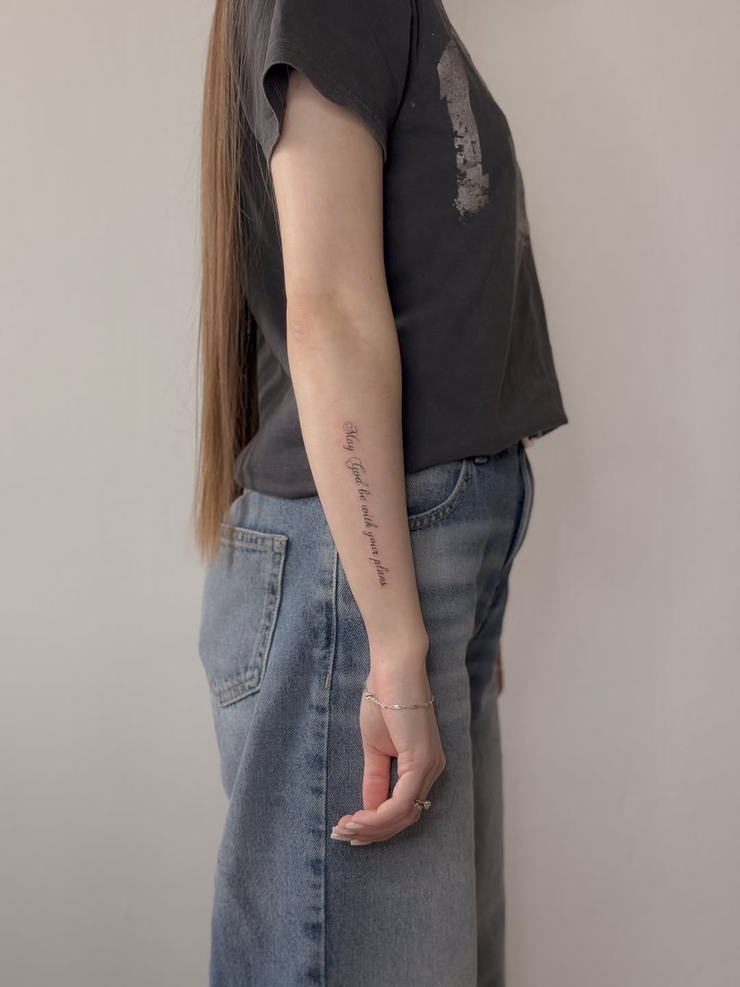 Tattoo by @romanova.skinart — lettering_script, fine_line