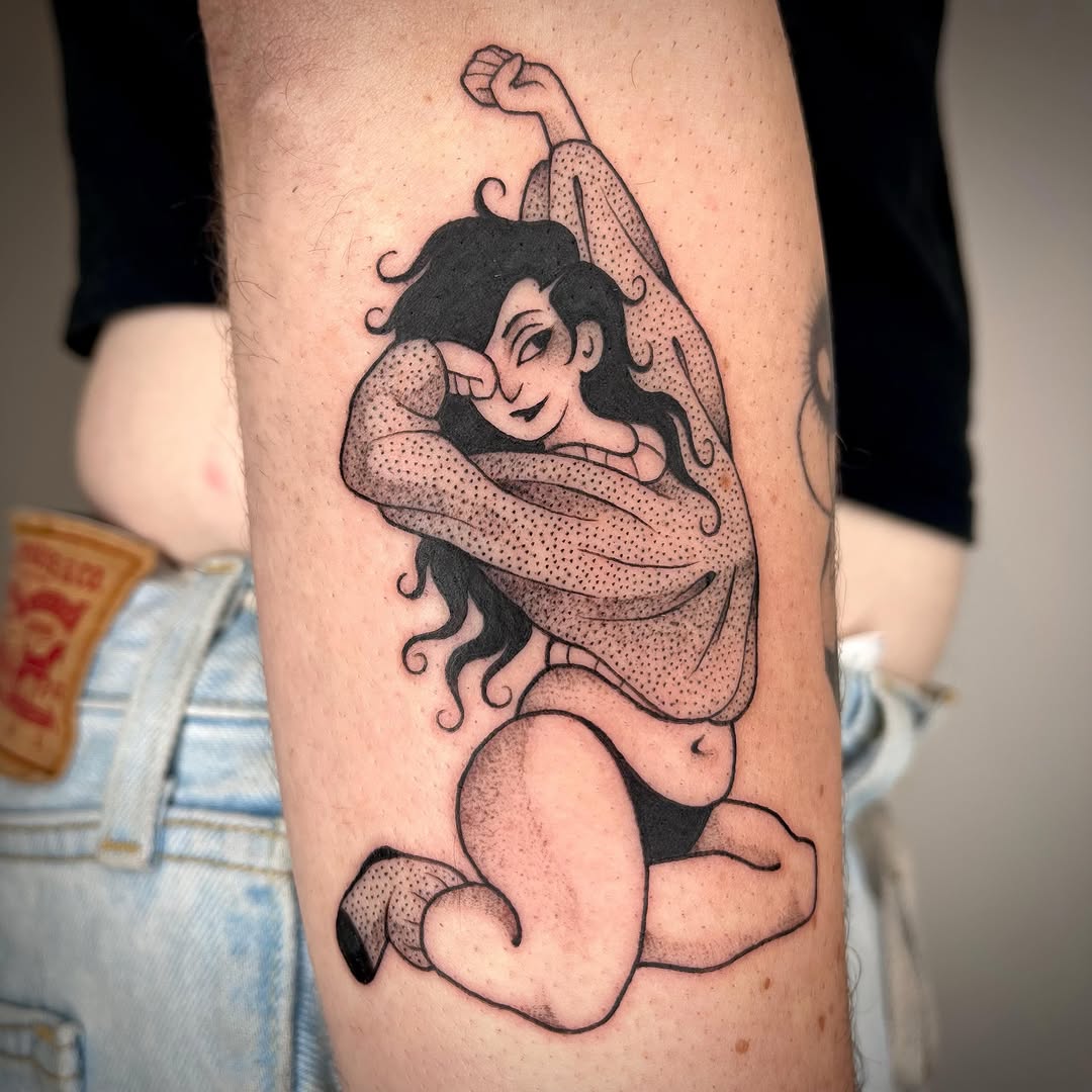 Tattoo by @carlavtattoos — black_and_grey, dotwork