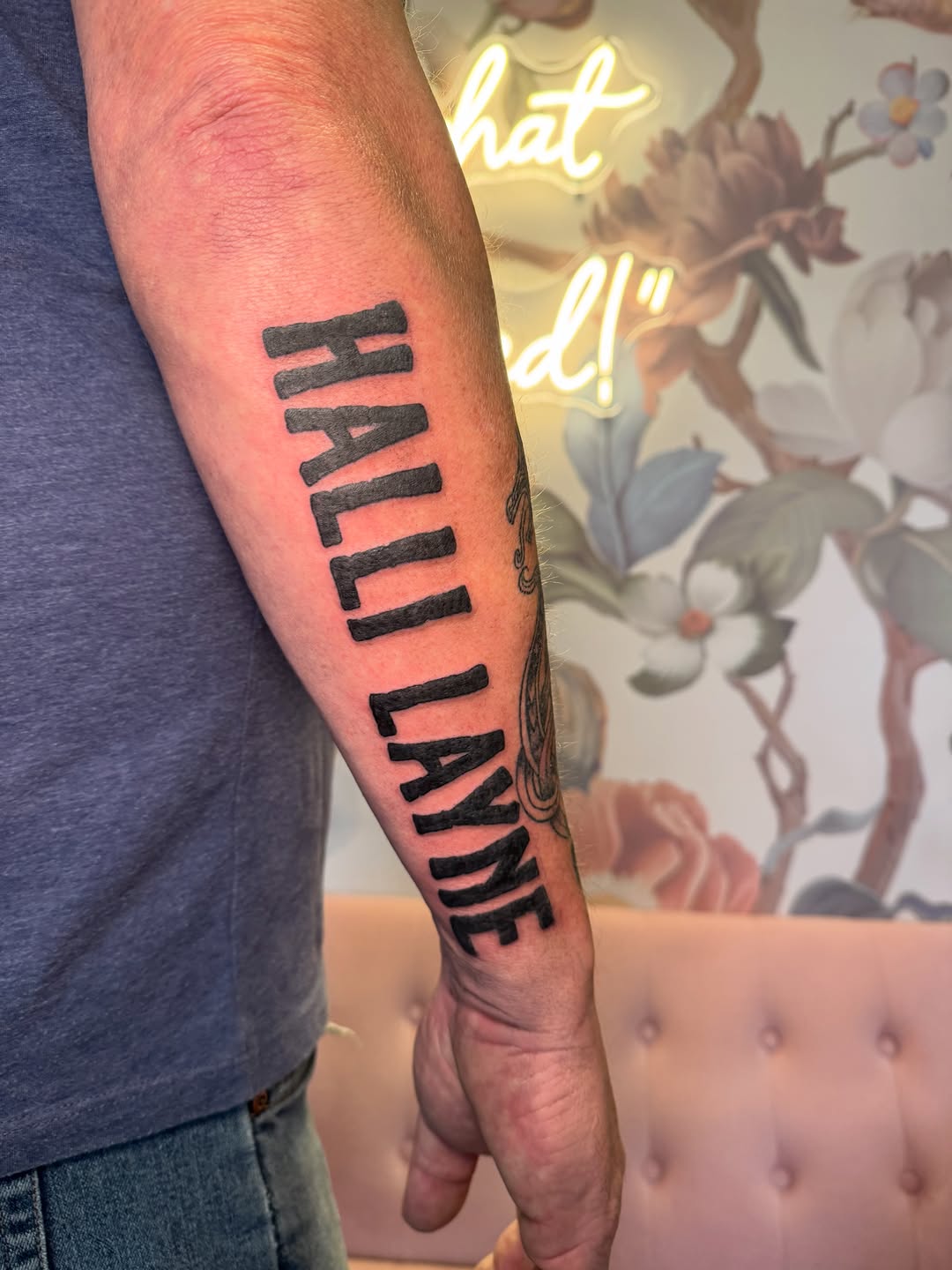 Tattoo by @kinz_ink — lettering_script