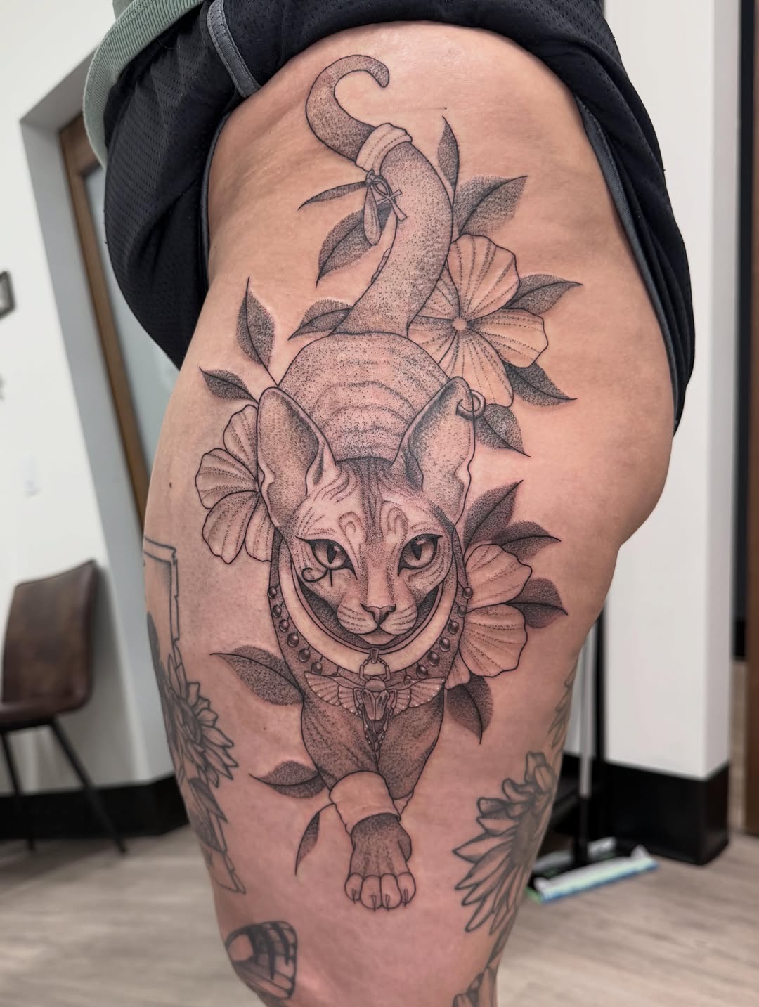 Tattoo by @dom.tattoos โ black_and_grey, dotwork