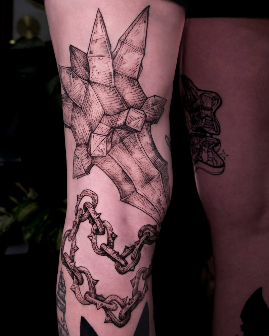 Tattoo by @fortytwojudges — black_and_grey, illustrative