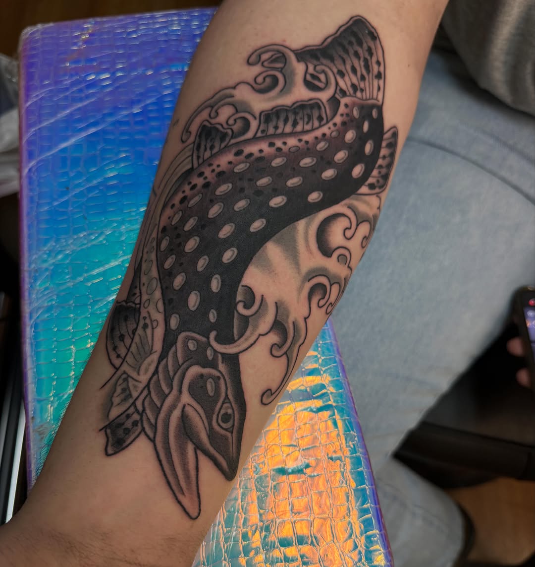 Tattoo by @ireland.tattoo — japanese_irezumi, black_and_grey
