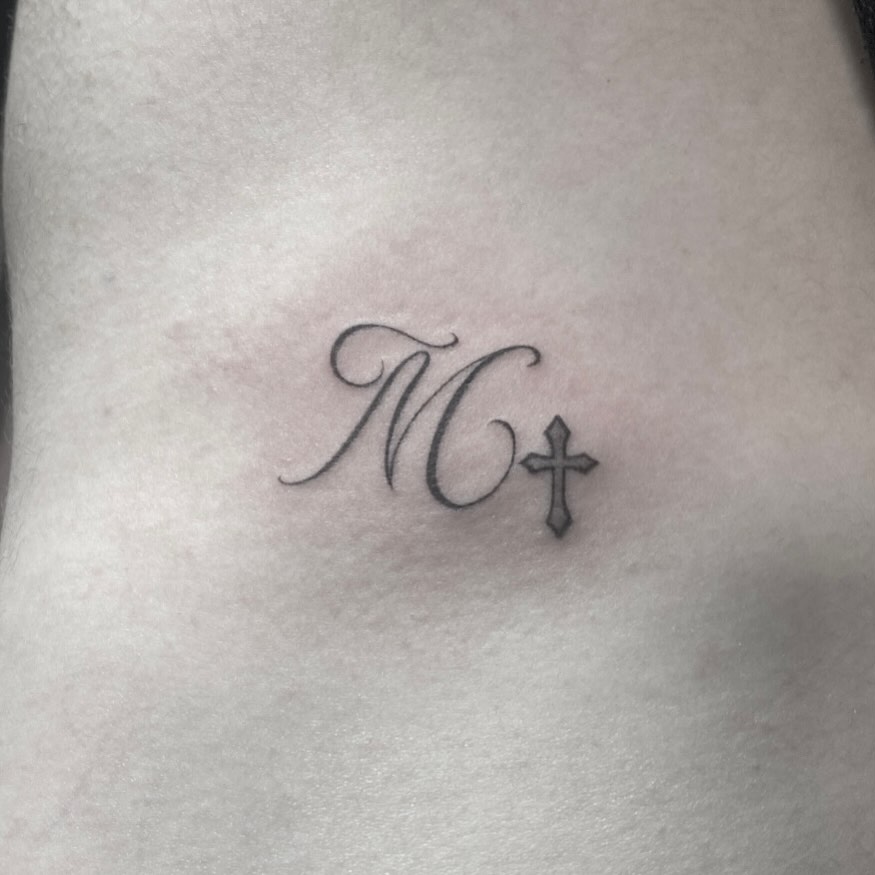 Tattoo by @jayinkytattz โ lettering_script, fine_line