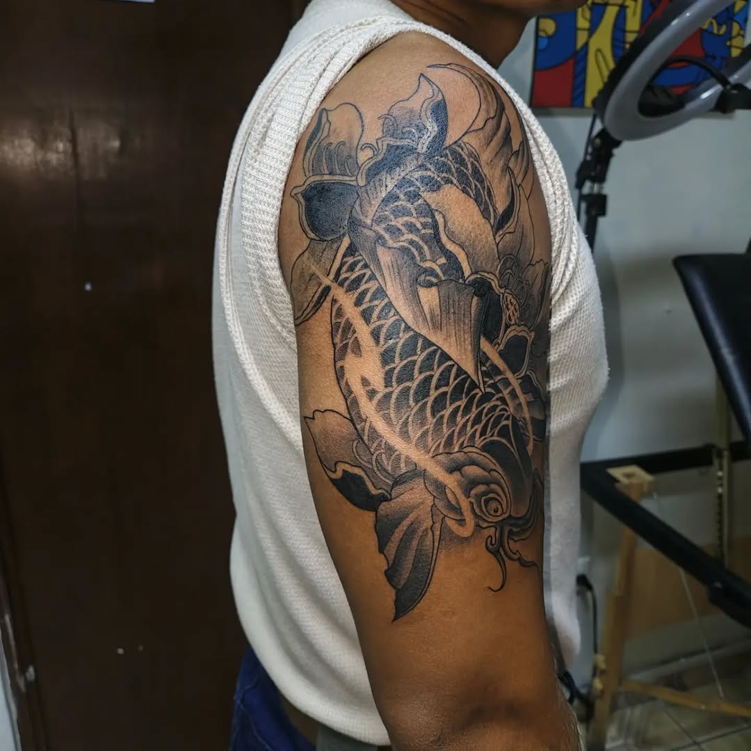 Tattoo by @ink_addiction_art — japanese_irezumi, black_and_grey