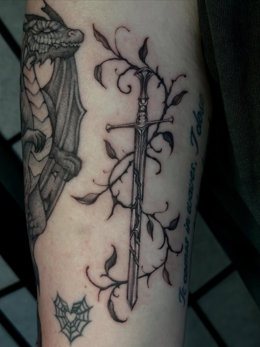 Tattoo by @chronicloving — black_and_grey