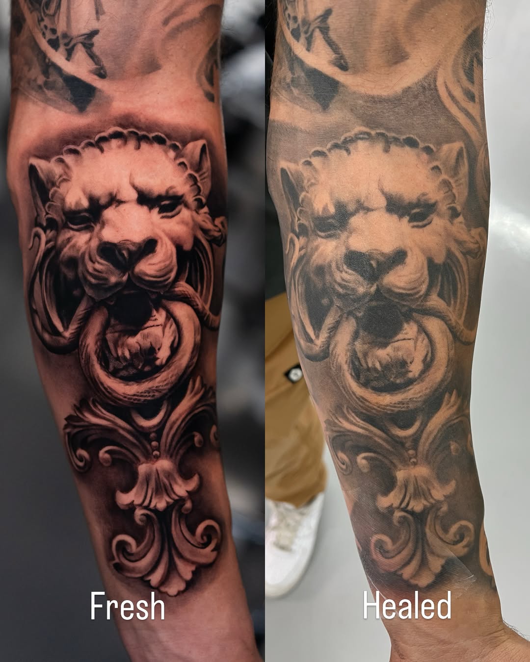 Tattoo by @gionastarace_tattoo โ realism, black_and_grey