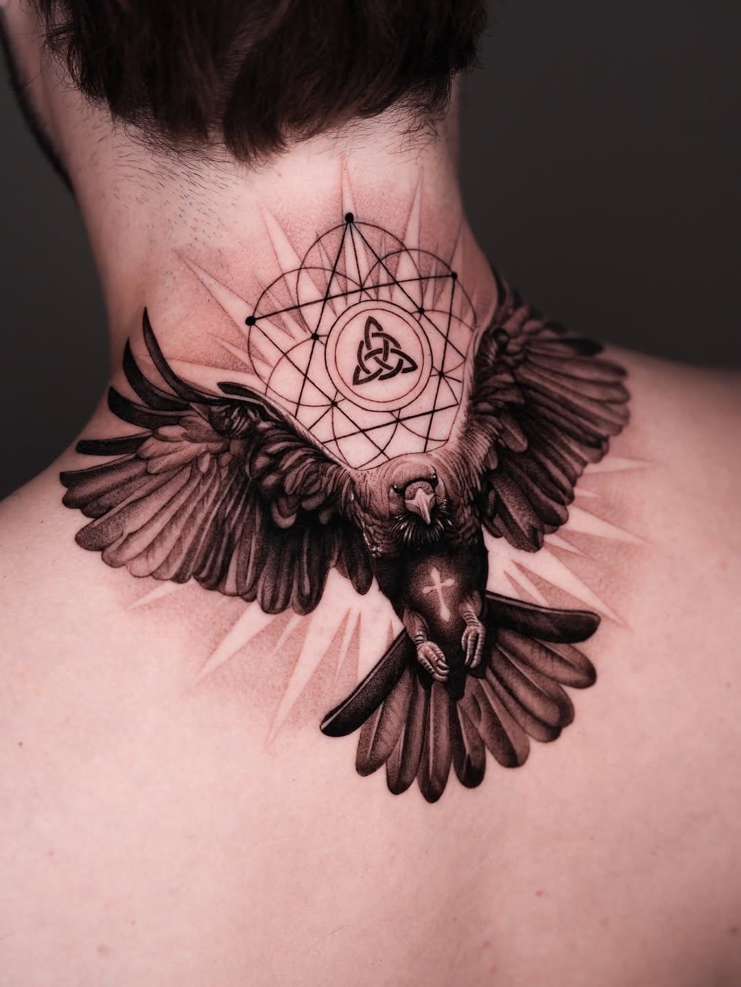 Tattoo by @tattooist_steven โ black_and_grey, geometric