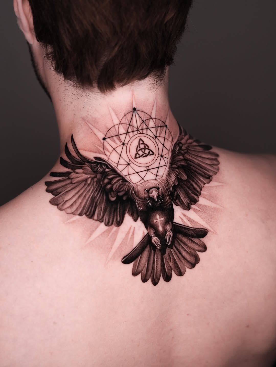 Tattoo by @tattooist_steven โ black_and_grey, geometric