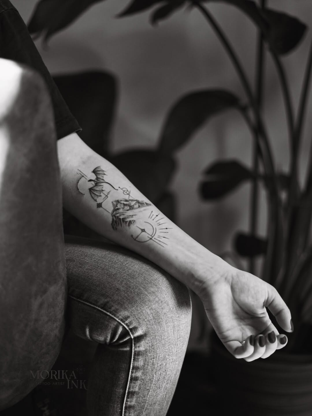 Tattoo by @morika.ink — fine_line, geometric
