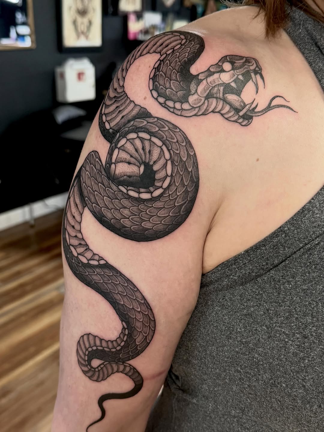 Tattoo by @katiestacytattoo — black_and_grey