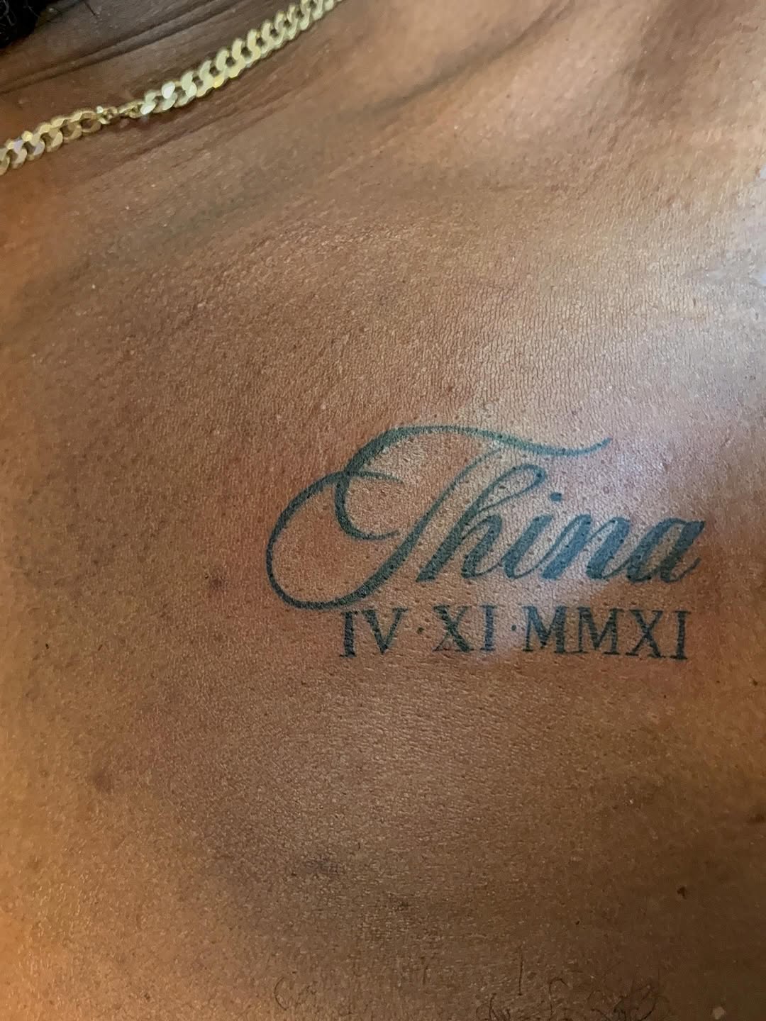 Tattoo by @tattsbypressa — lettering_script, fine_line