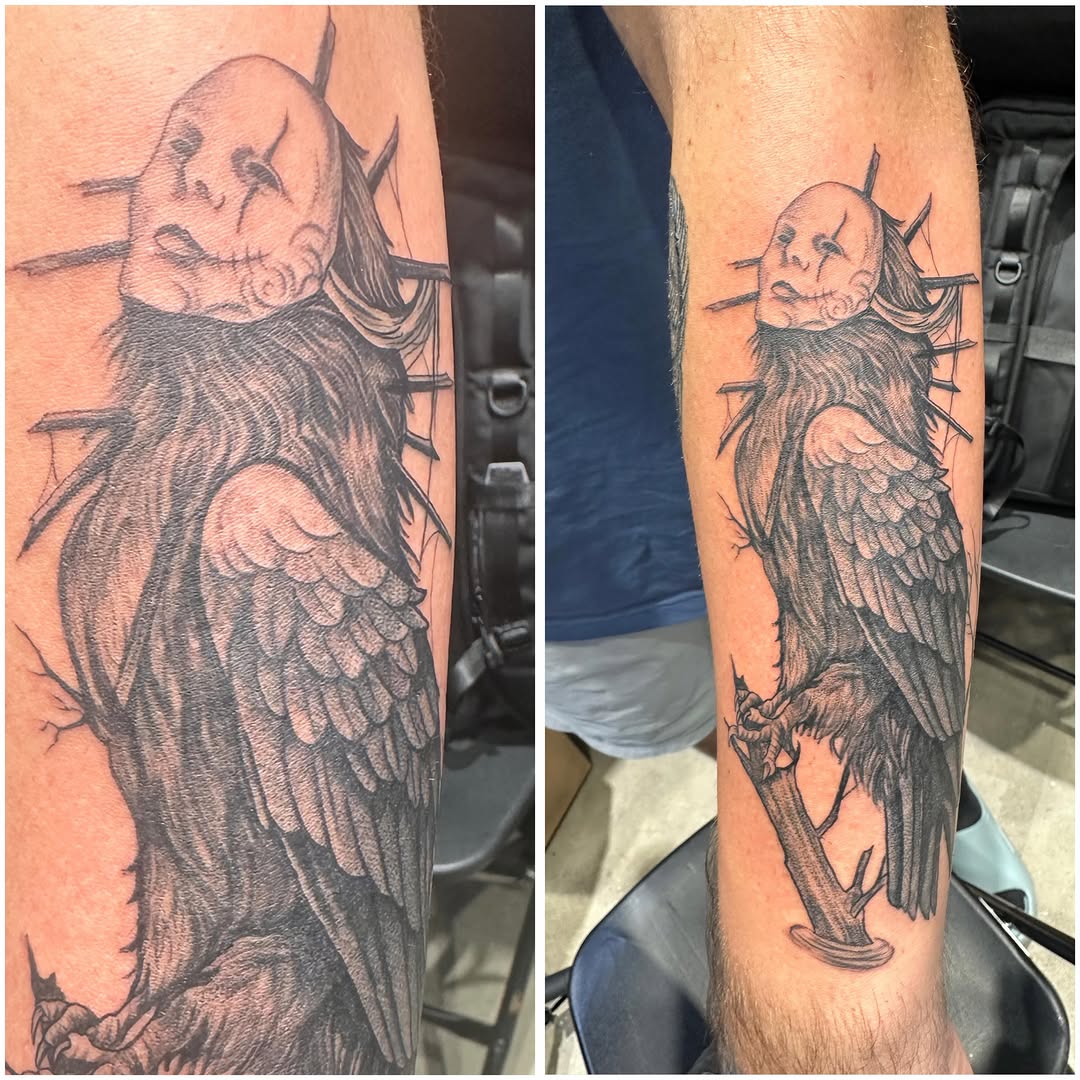Tattoo by @lenca_art โ dark_realism, black_and_grey