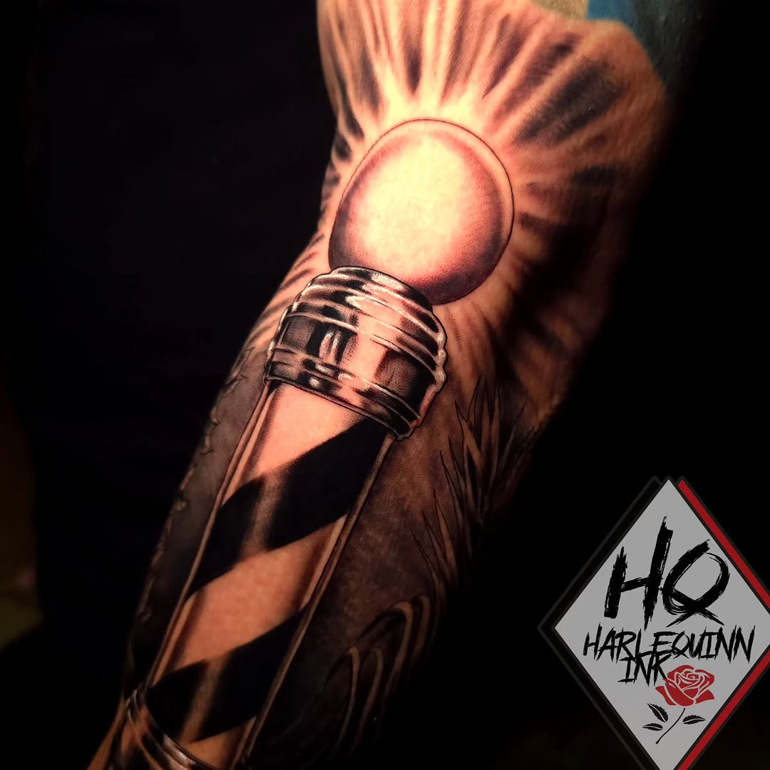 Tattoo by @harlequinn_ink — realism, black_and_grey