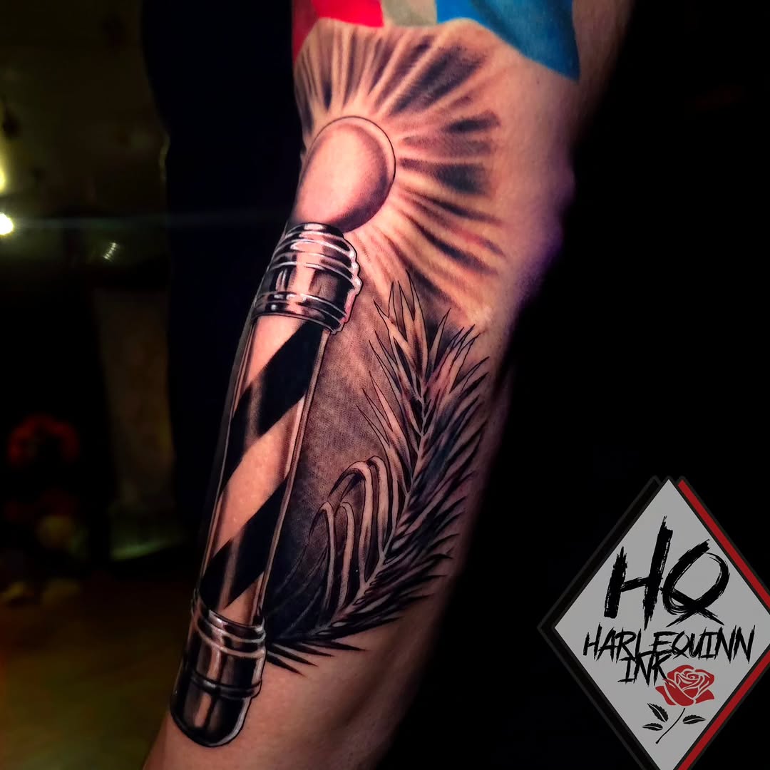 Tattoo by @harlequinn_ink — realism, black_and_grey