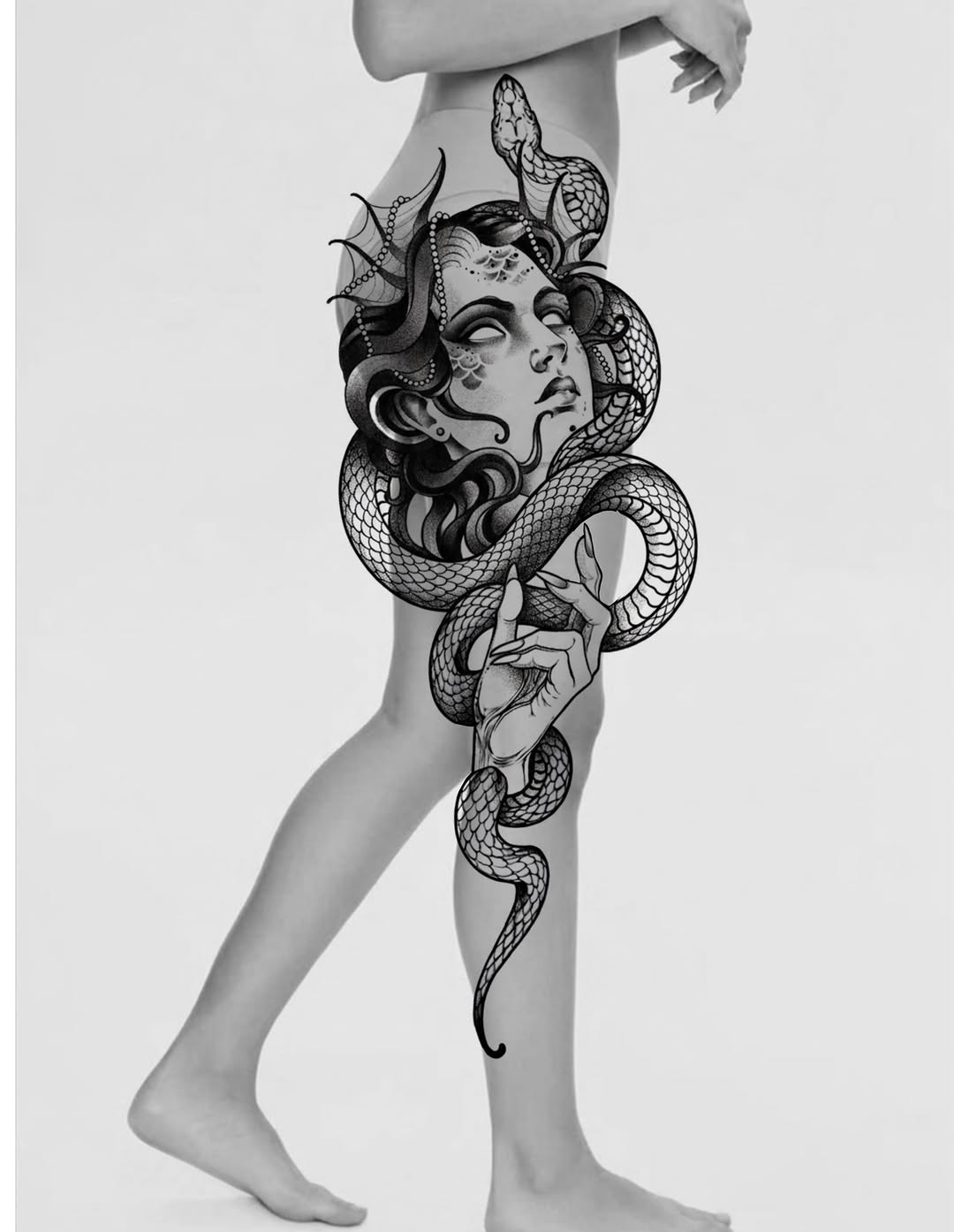 Tattoo by @iamrafaelart — black_and_grey, illustrative