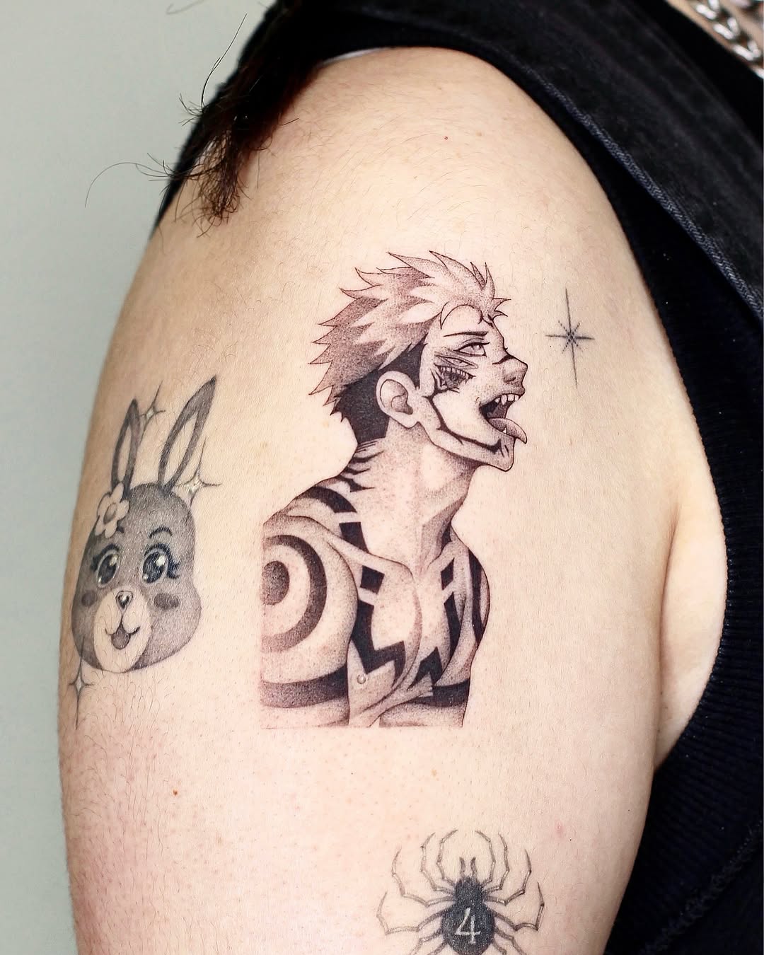 Tattoo by @linsey_tattooer β anime, dotwork