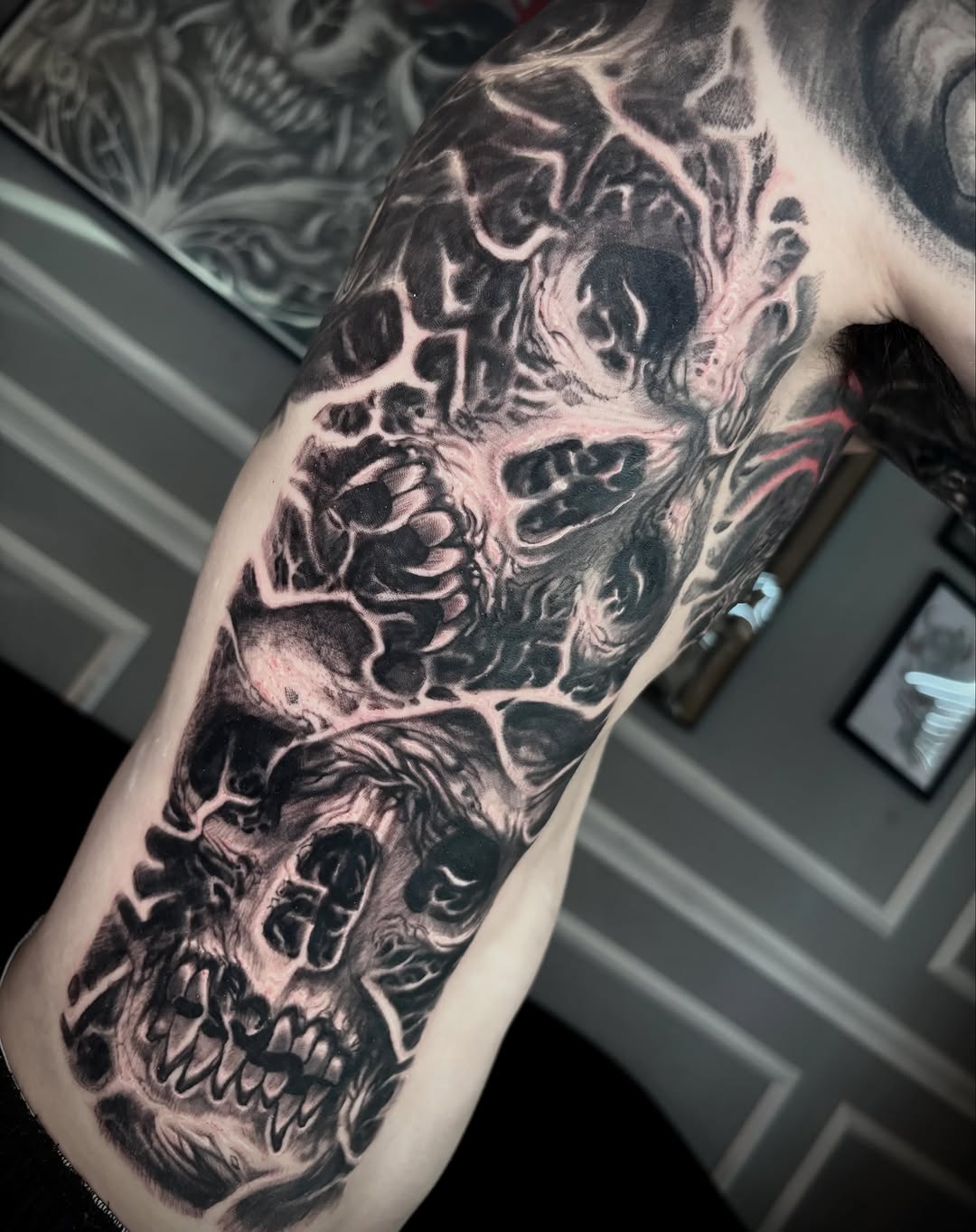 Tattoo by @blaggy__black — realism, black_and_grey