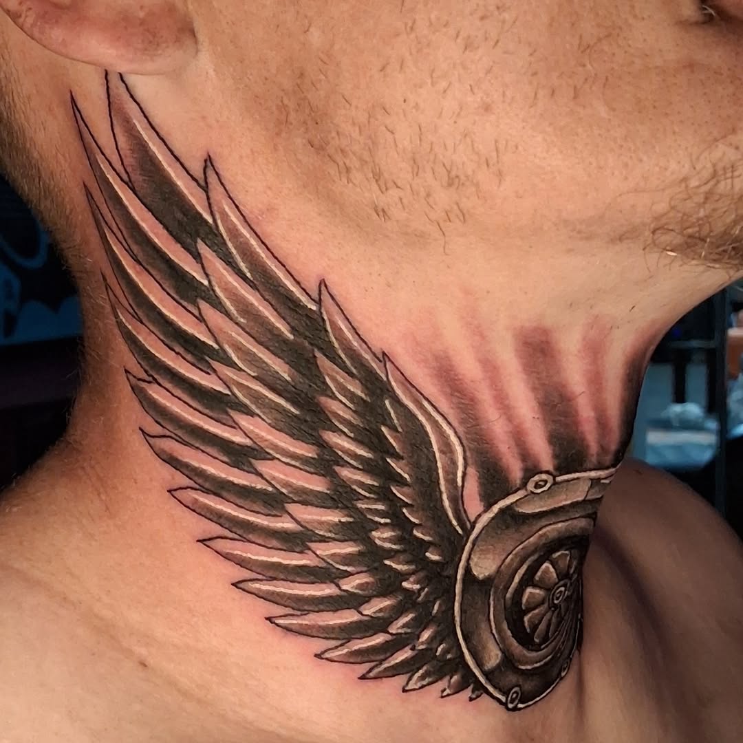 Tattoo by @tattoodaveatlivingcanvastattoo — black_and_grey, illustrative