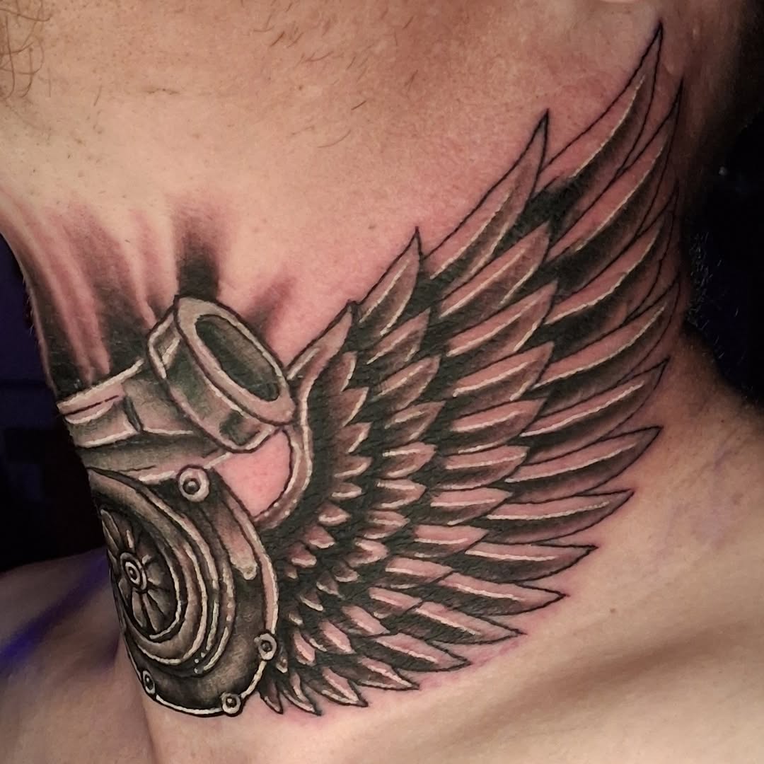 Tattoo by @tattoodaveatlivingcanvastattoo — black_and_grey