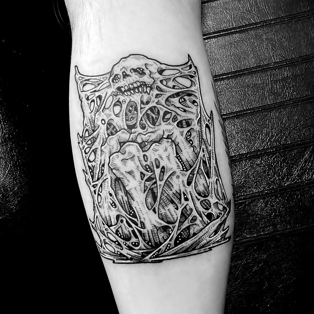 Tattoo by @jonvonschlong β dark_realism, blackwork