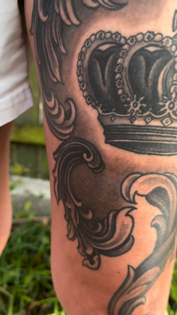 Tattoo by @jeremymfjustice — black_and_grey, ornamental