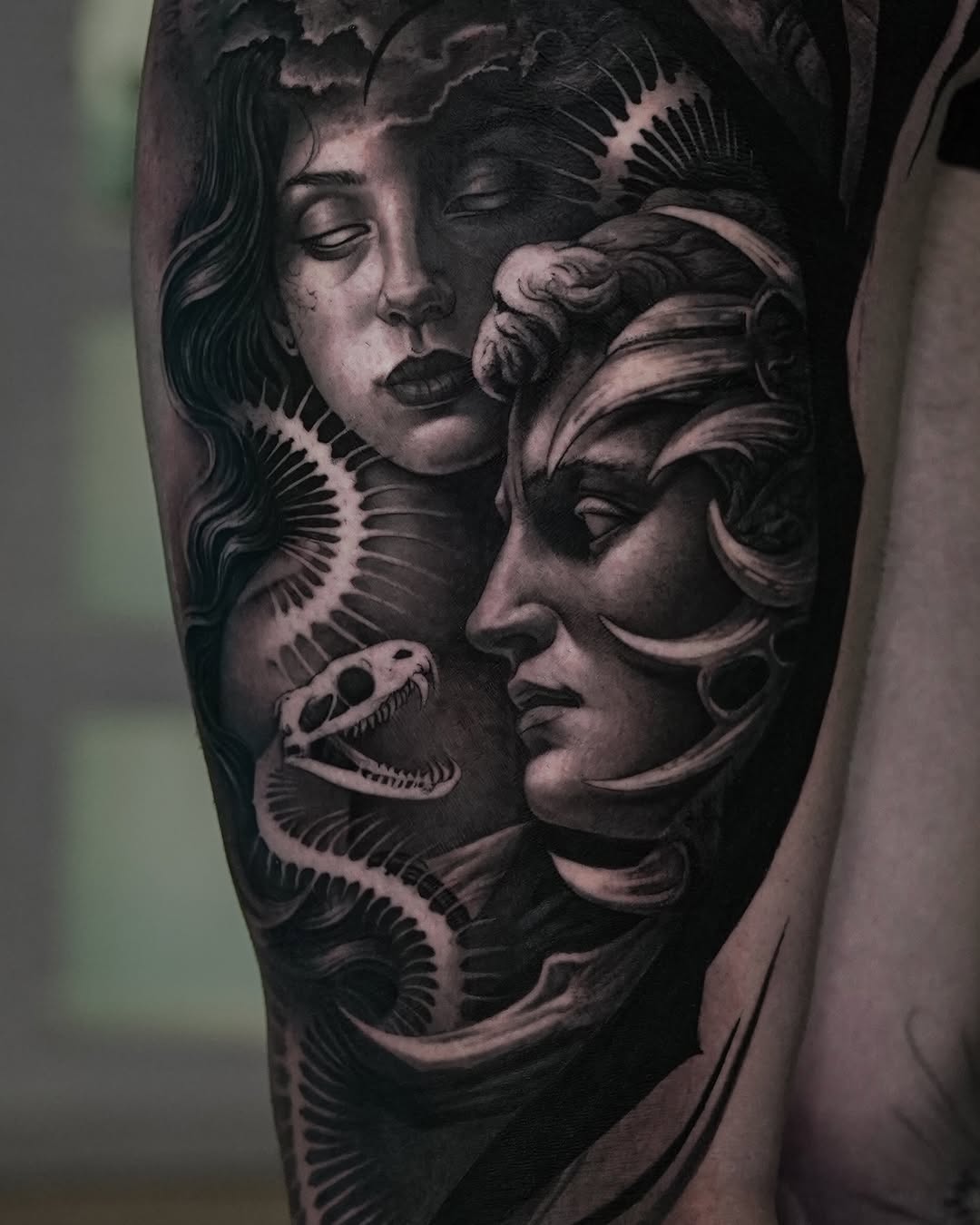 Tattoo by @saranieto_ โ realism, black_and_grey