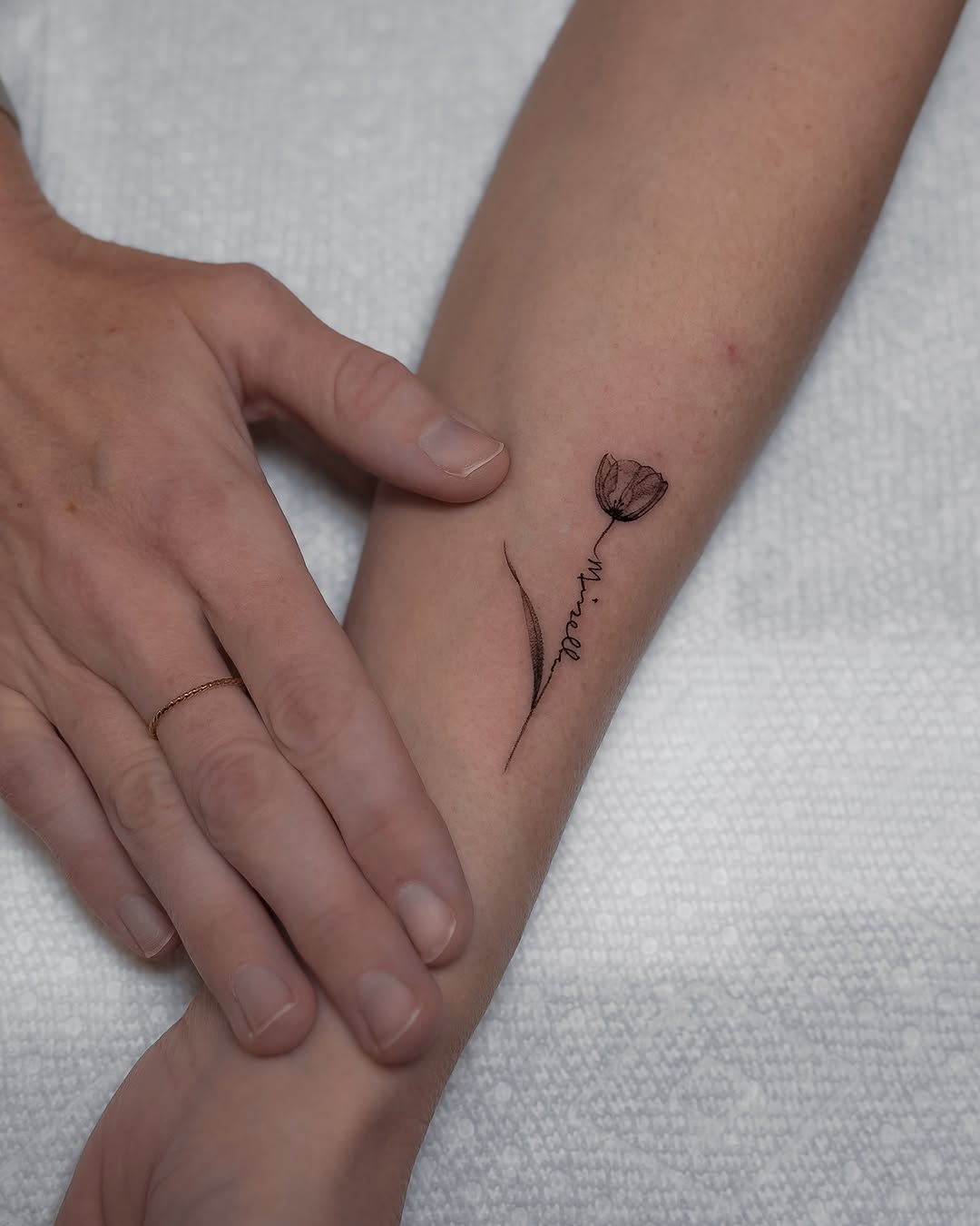 Tattoo by @victoria.tattoos โ fine_line, lettering_script