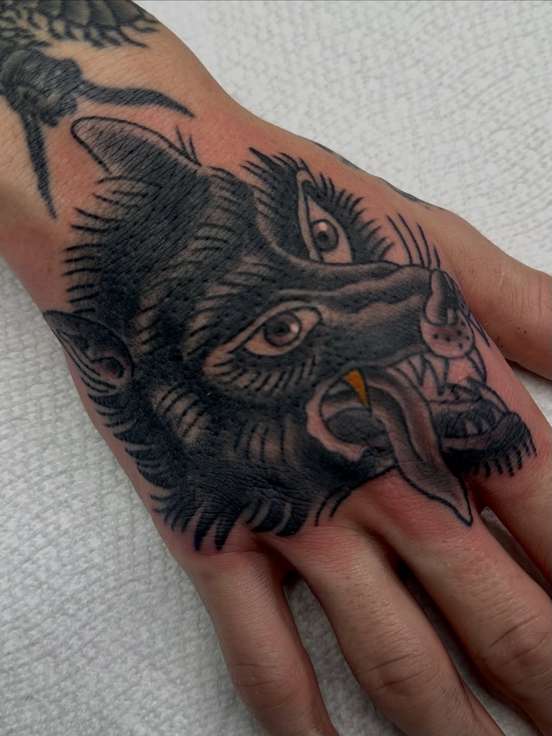 Tattoo by @cryptidtattooer — american_traditional, black_and_grey
