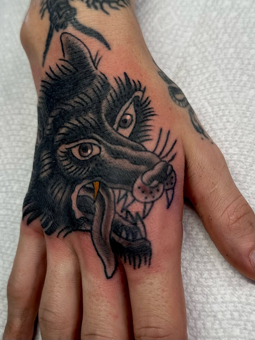Tattoo by @cryptidtattooer — american_traditional, black_and_grey