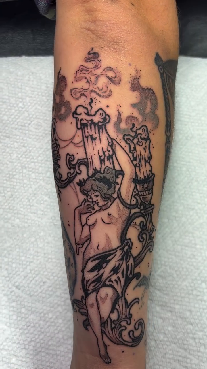 Tattoo by @skin_seether — black_and_grey, dark_realism