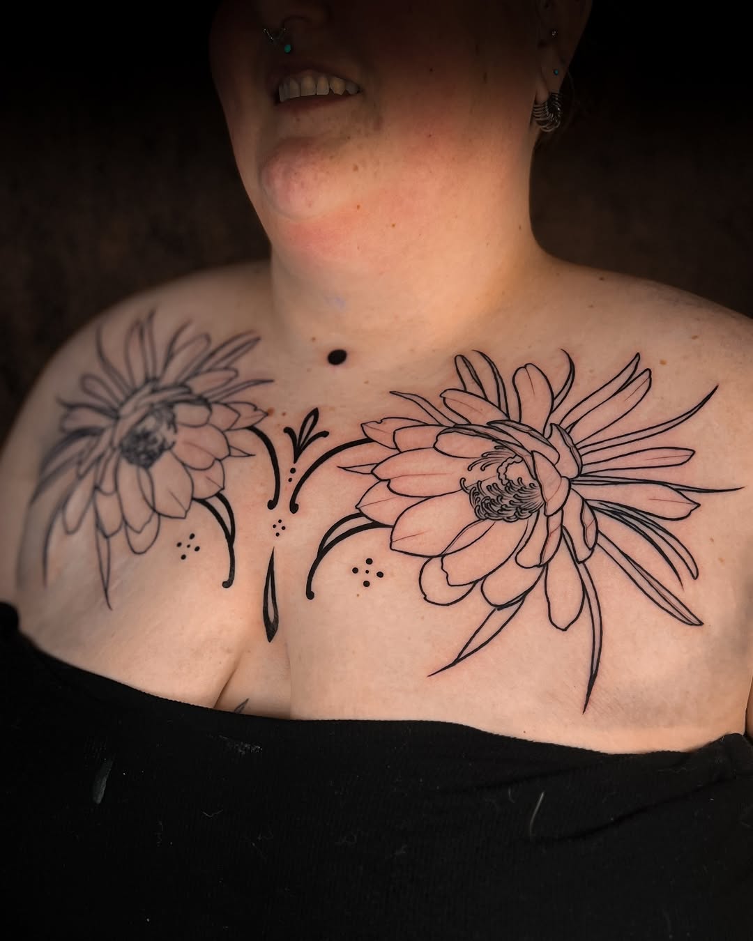 Tattoo by @xandria.tattoos — fine_line, black_and_grey