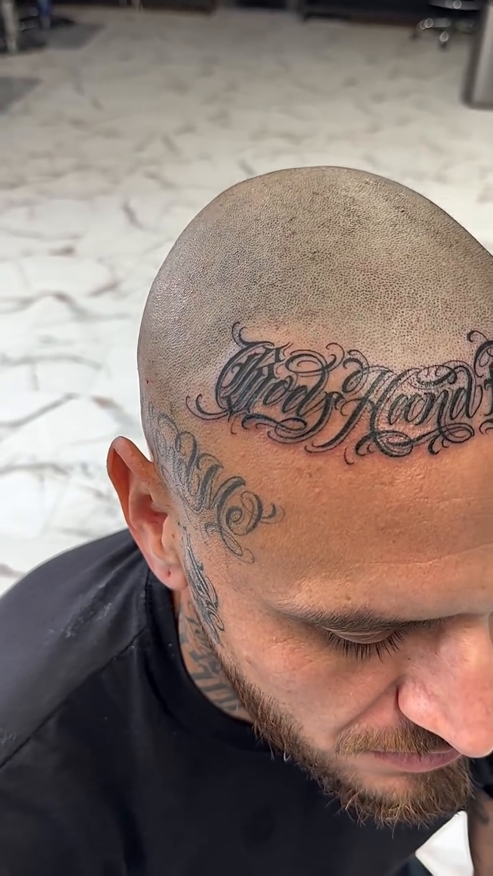 Tattoo by @scriptinator — lettering_script, chicano