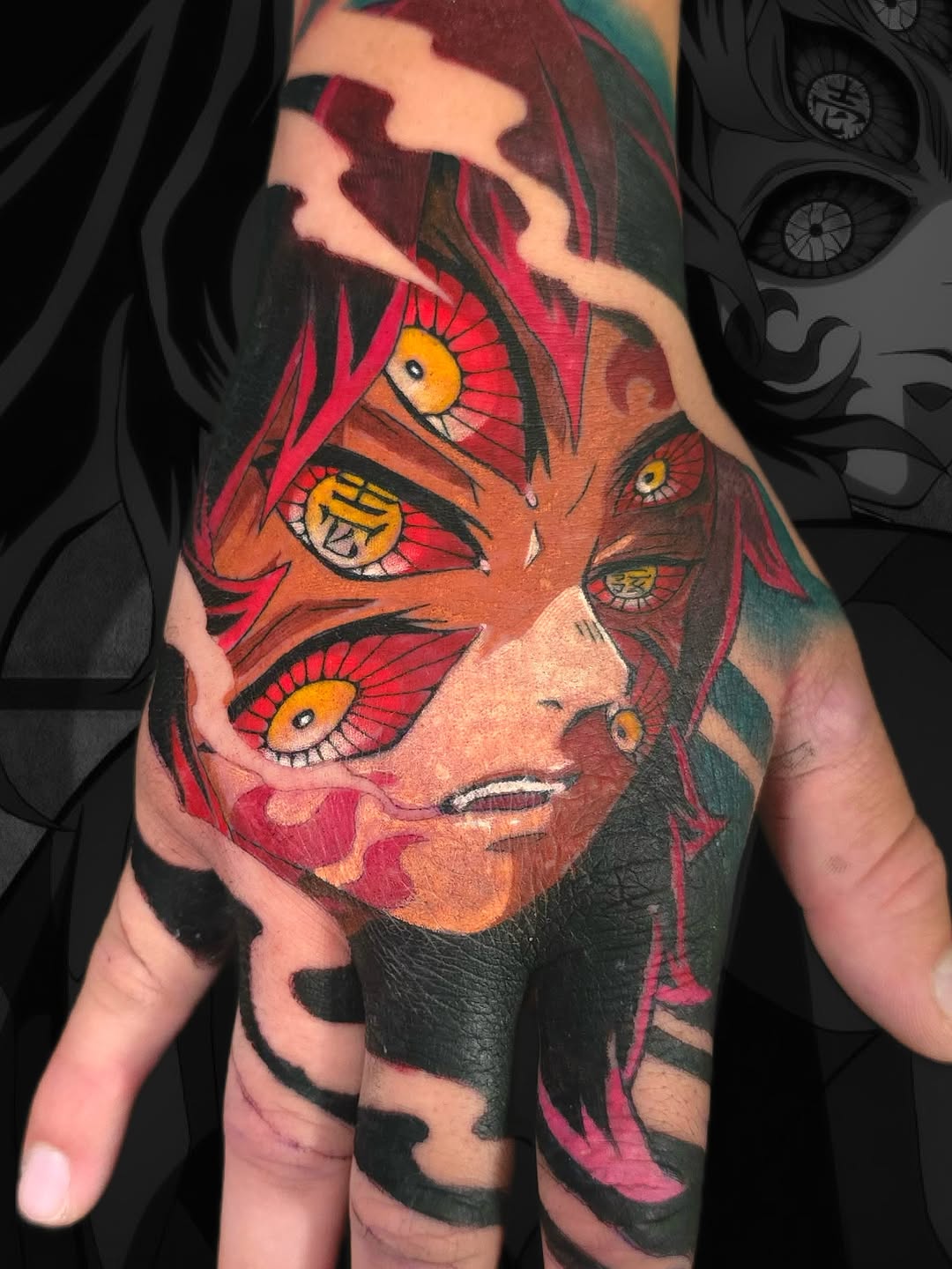 Tattoo by @tashy.arts — anime, blackwork