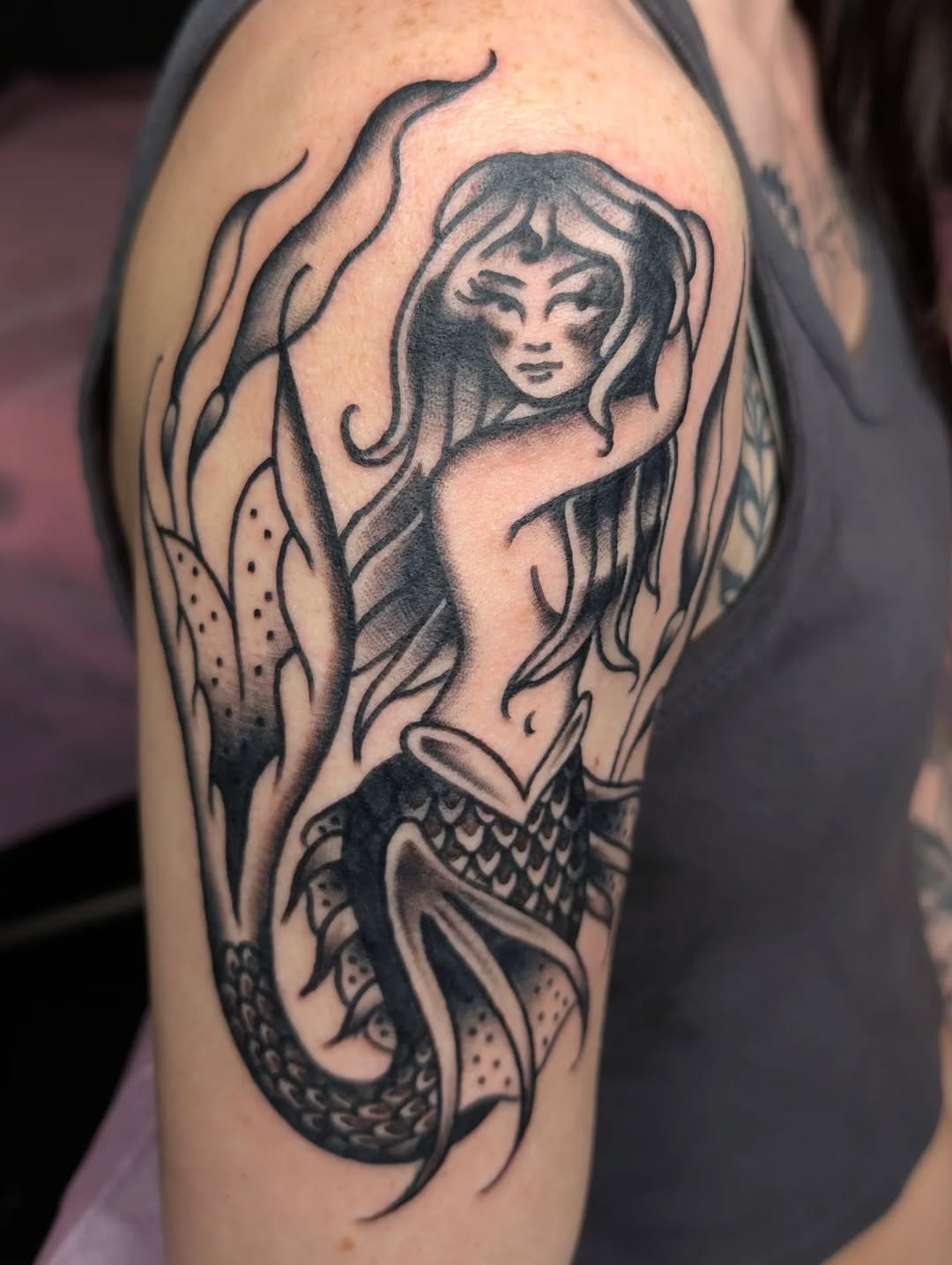 Tattoo by @kronetattoos — american_traditional, black_and_grey
