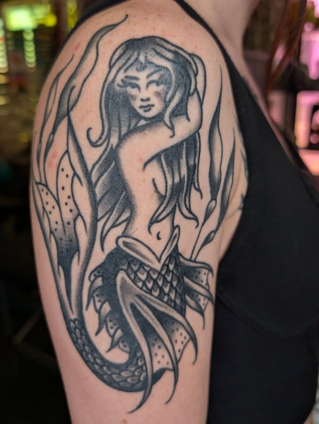 Tattoo by @kronetattoos — american_traditional, black_and_grey