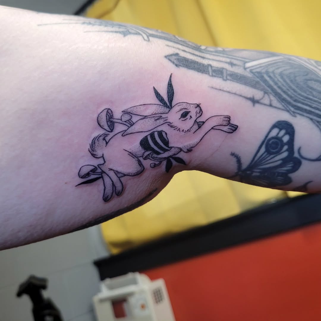 Tattoo by @nightmaristic — illustrative, black_and_grey