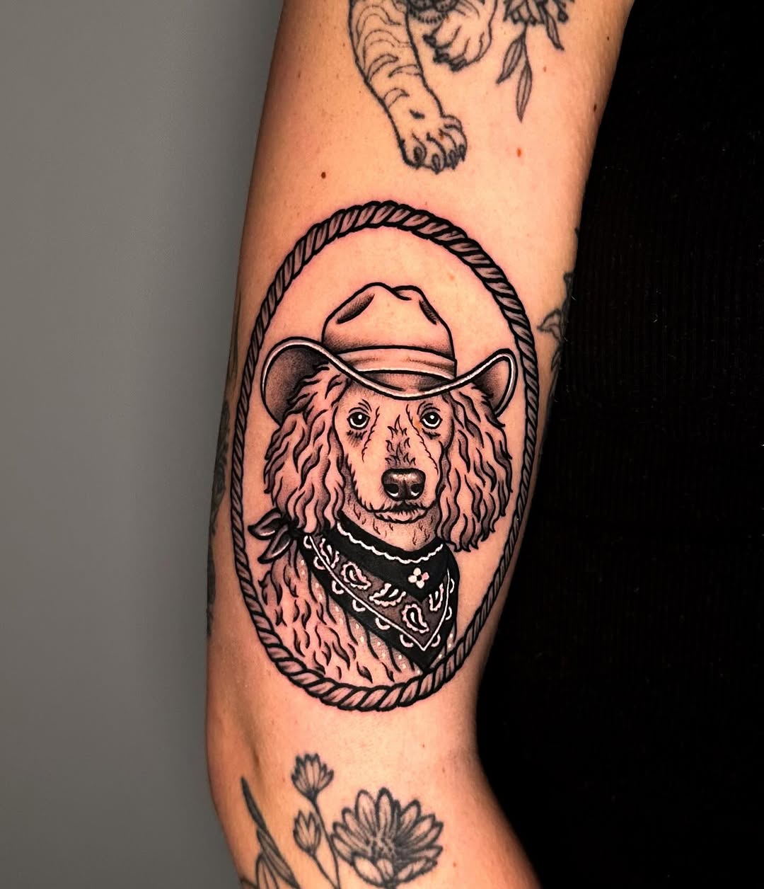 Tattoo by @gabbytolley_ink — illustrative, black_and_grey