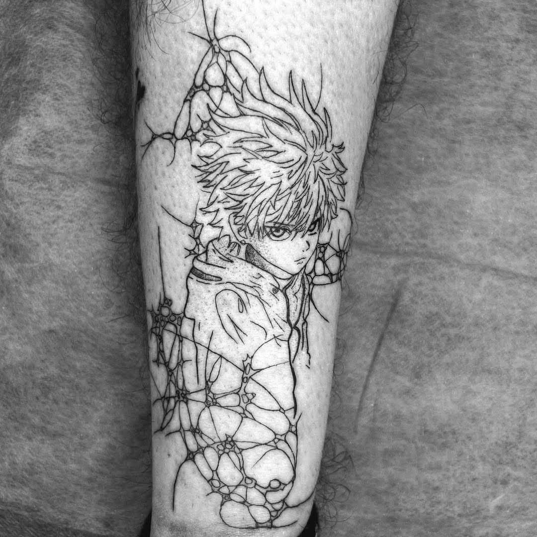 Tattoo by @ara.inks — illustrative, anime