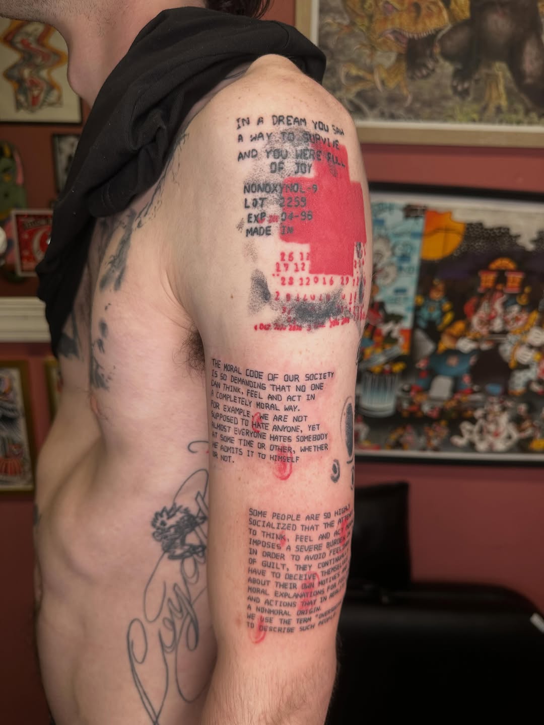 Tattoo by @alexgunshefski — illustrative, lettering_script
